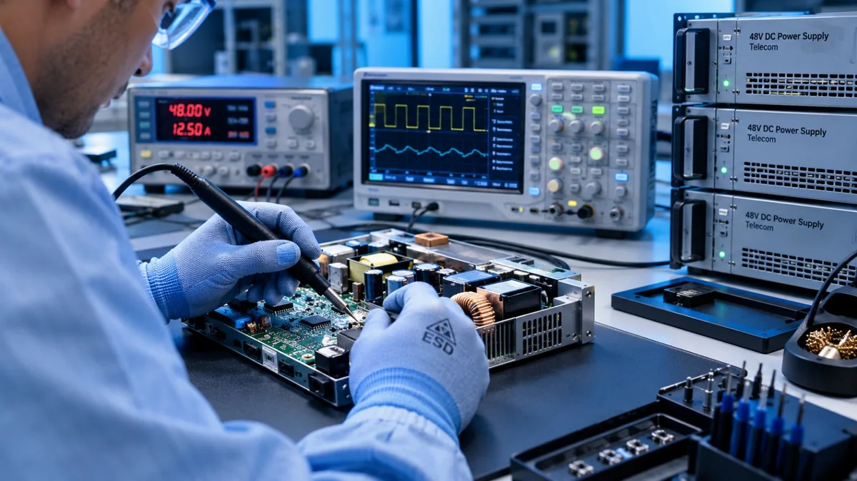 Diagnóstico de una fuente de alimentación electrónica en laboratorio